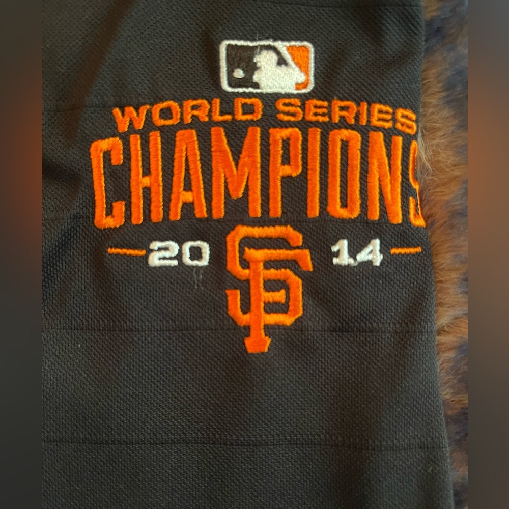 NEW Rare Men’s Antigua Black World Series SF Giants Champions Polo - Picture 3 of 12